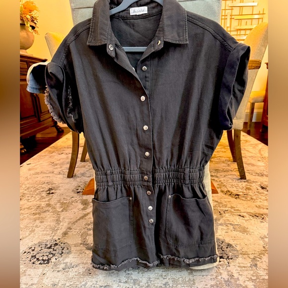 Dark gray denim romper, small, worn one time! - Picture 1 of 2
